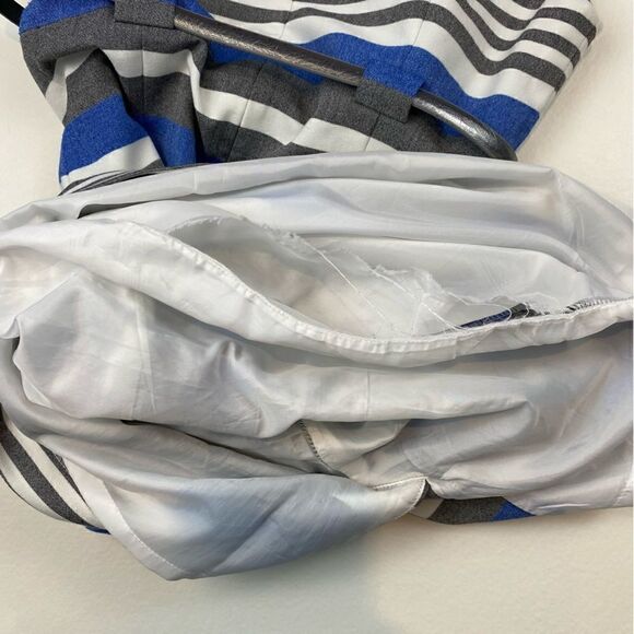 Calvin Klein Blue White Grey Belted Sheath Dress 2 - Picture 7 of 7